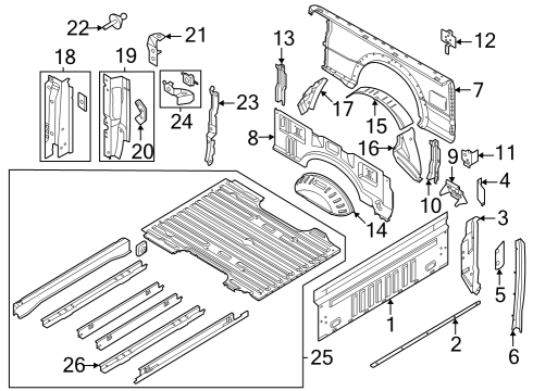 2025 Ford F-250 Super Duty Rear Pillar Diagram for PC3Z-9941041-B