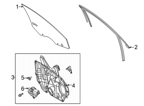 2024 Ford Escape REGULATOR - WINDOW - LESS MOTO Diagram for LJ6Z-5823209-C