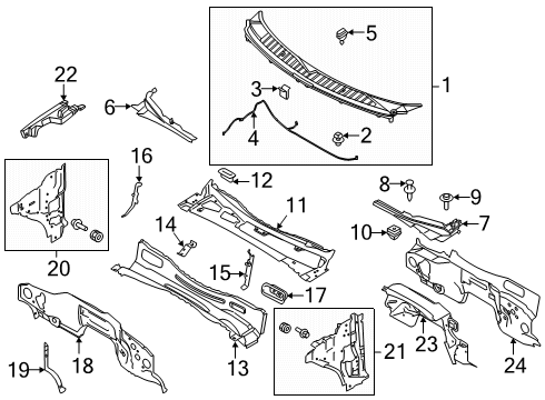 2025 Lincoln Navigator Dash Panel Insulator Diagram for SL1Z-4001588-A