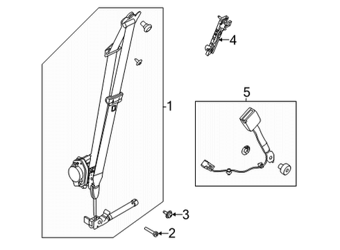 2023 Ford Mustang Mach-E Seat Belt Assembly Diagram for LJ8Z-58611B09-AB