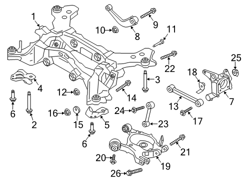 2020 Ford Fusion Rear Suspension Arm Assembly Diagram for DG9Z-5500-K