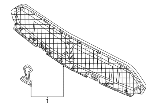 2020 Ford Mustang Radiator Grille Assembly Diagram for KR3Z-8200-AC