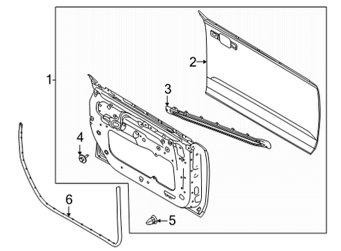 2023 Ford Bronco Door Panel Assembly Outer Diagram for M2DZ-7820201-A