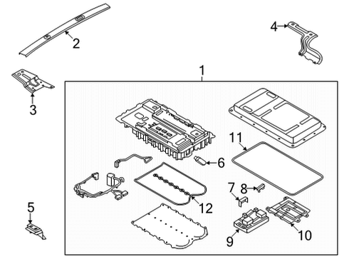 2024 Ford Maverick Battery Tray Support Diagram for LX6Z-10A666-B