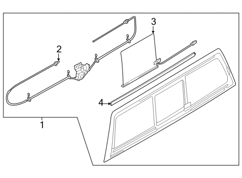 2023 Ford F-250 Super Duty Glass Sliding Diagram for HC3Z-2542006-F