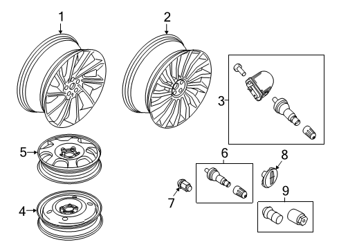 2021 Lincoln Nautilus Wheel Assembly Diagram for KA1Z-1007-J
