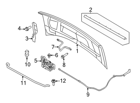 2025 Ford E-350/E-350 Super Duty Hood Stay Diagram for 8C2Z-16826-C