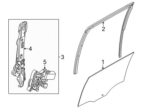 2025 Ford Ranger Window Regulator Assembly Diagram for N1WZ-2627000-C