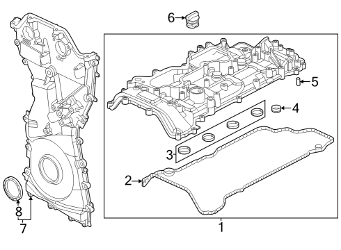 2024 Ford Mustang Front Cylinder Cover Diagram for PB5Z-6019-A