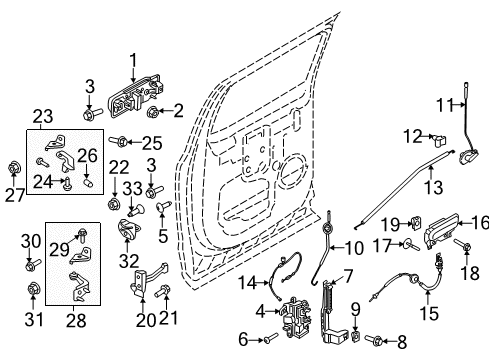 2020 Ford F-150 Door Lock Assembly Diagram for JL3Z-1526412-D