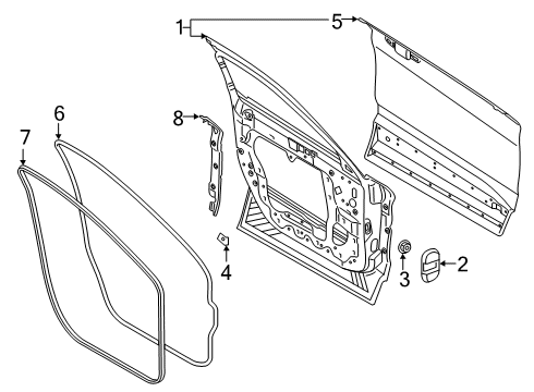 2020 Ford Explorer Door Panel Assembly Outer Diagram for LB5Z-7820201-A