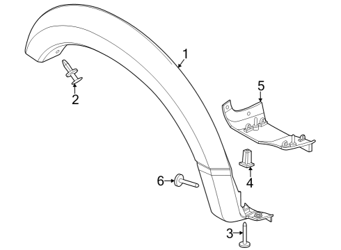 2025 Ford F-250 Super Duty Moulding Diagram for PC3Z-16039-BA