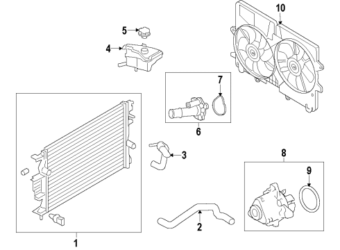2020 Ford Fusion Engine Cooling Motor And Fan Assembly Diagram for DG9Z-8C607-J