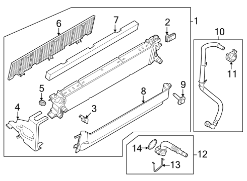 2024 Ford F-350 Super Duty Bracket Radiator Upper Diagram for LC3Z-8A193-B