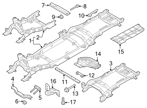 2024 Ford F-350 Super Duty Frame Assembly Diagram for PC3Z-5005-C