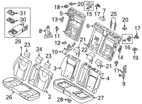 2020 Ford Police Responder Hybrid Armrest Assembly Diagram for KS7Z-5467112-AB