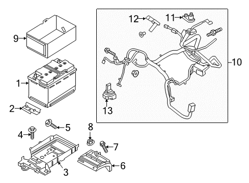 2024 Ford Edge Cable Assembly Diagram for KT4Z-14300-V