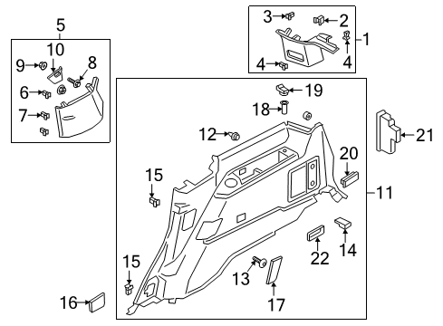 2022 Ford Expedition Panel - Trim Diagram for NL1Z-4031112-AA