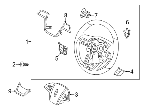 2020 Lincoln Nautilus Steering Wheel Assembly Diagram for K2GZ-3600-AAE
