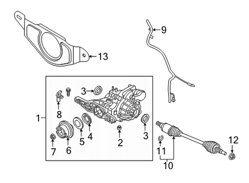 2025 Ford Bronco Sport Rear Axle Shaft Assembly Diagram for LX6Z-4K139-G