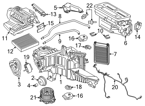 2020 Ford F-150 Evaporator Assembly Diagram for HL3Z-19850-GK