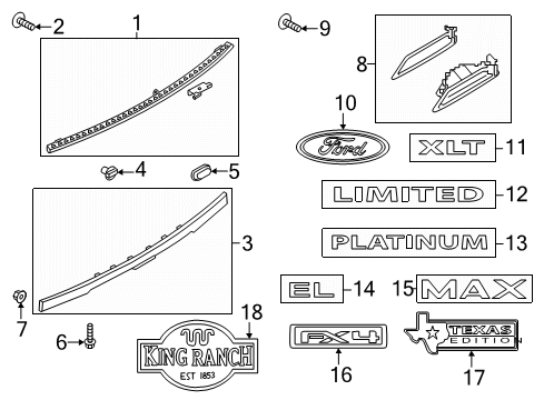 2021 Ford Expedition Name Plate Diagram for KL1Z-4042528-AA