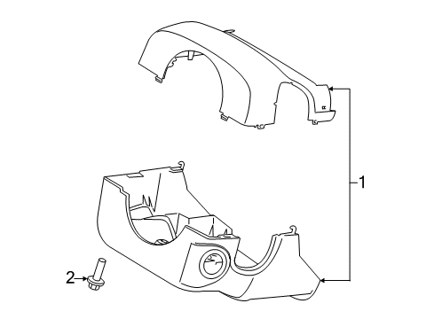 2022 Ford F-250 Super Duty Steering Column Shroud Assembly Diagram for HC3Z-3530-CE