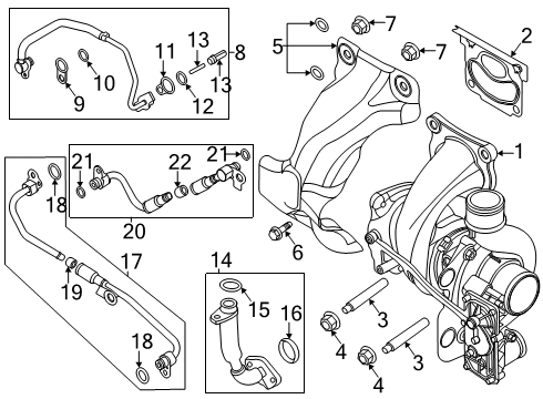 2020 Lincoln Corsair Turbocharger Assembly Diagram for KX7Z-6K682-A