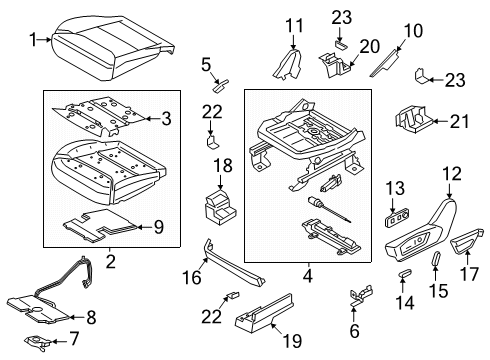 2020 Ford Explorer Driver Seat Components Diagram 2