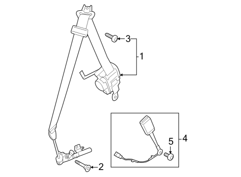 2024 Ford Mustang Pretensioner Seat Belt Retractor Diagram for PR3Z-76611B08-LD