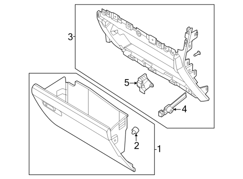 2023 Ford F-250 Super Duty Compartment Glove Co Drive Diagram for PC3Z-6006010-AD