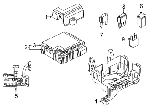2024 Ford F-150 Fuse Junction Panel Assembly Diagram for RL3Z-14A068-B