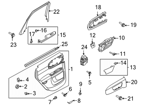 2022 Ford Bronco Sport Panel Door Trim Lower Diagram for M1PZ-7827407-AD