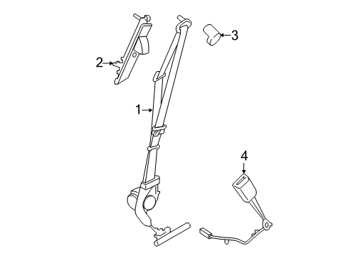 2022 Ford Edge Pretensioner Seat Belt Retractor Diagram for FT4Z-58611B08-AL