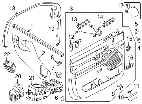 2025 Ford Expedition SWITCH ASY - FRONT DOOR - CENT Diagram for PB5Z-14028-AA
