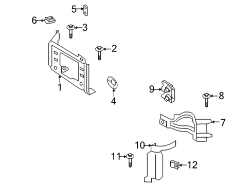 2021 Ford F-250 Super Duty Bumper Mounting Bracket Diagram for HC3Z-17B837-CCP
