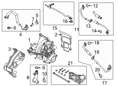 2024 Lincoln Nautilus Turbocharger Assembly Diagram for P2GZ-6K682-D
