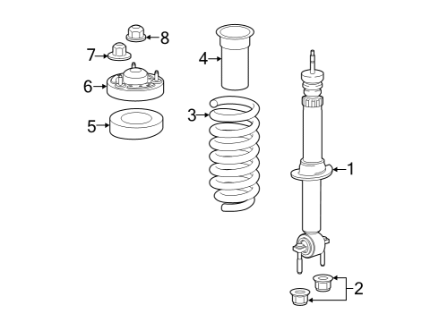 2022 Ford F-150 Lightning Shock Absorber Assembly Diagram for NL3Z-18124-A