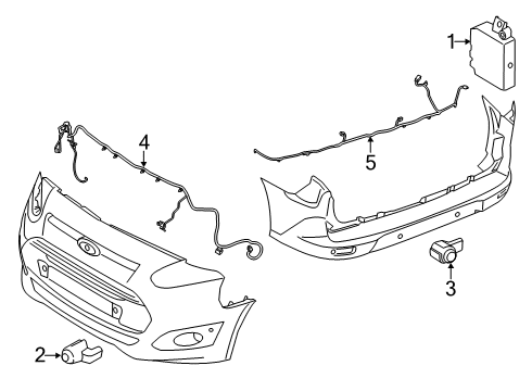 2021 Ford Transit Connect Parking Aid System Module Diagram for KU5Z-15K866-G