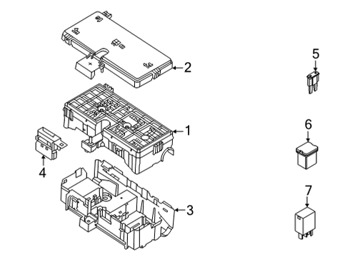 2021 Ford Bronco Fuse Junction Panel Assembly Diagram for MB3Z-14A068-Z