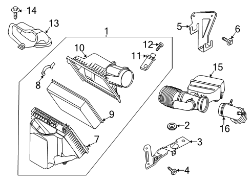 2020 Ford F-250 Super Duty Air Hose Diagram for LC3Z-9B659-C