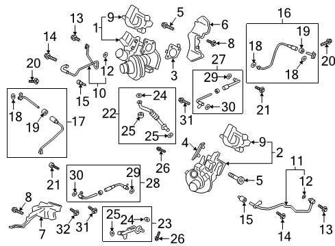 2020 Ford Expedition Water Outlet Tube Diagram for HL3Z-8K153-G