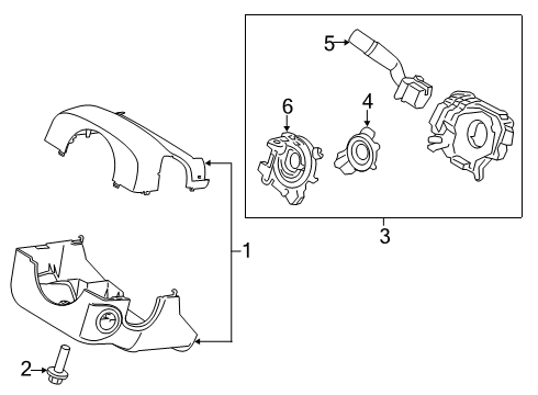 2022 Ford F-350 Super Duty Steering Column Housing Assembly Diagram for LC3Z-3F791-AB