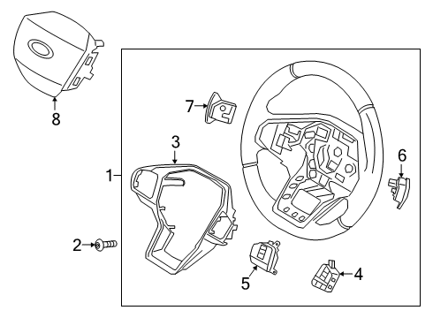 2025 Ford Explorer Steering Wheel Assembly Diagram for RB5Z-3600-CA