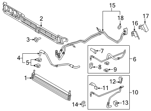 2020 Ford F-150 Oil Cooler Tube Diagram for FL3Z-7B028-M