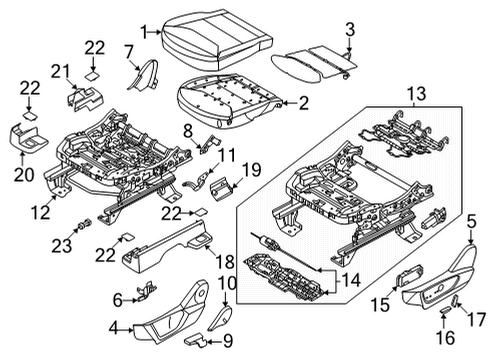 2025 Ford Maverick Cover Assembly Seat Cushion Diagram for SZ6Z-6062901-AA