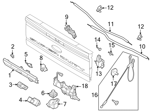 2023 Ford F-350 Super Duty Bracket Diagram for ML3Z-19H421-K