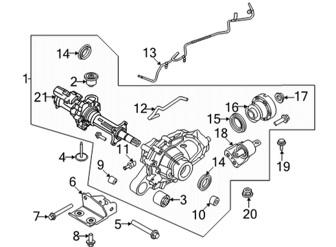 2021 Ford Bronco Front Axle Shaft Diagram for MB3Z-3D102-B