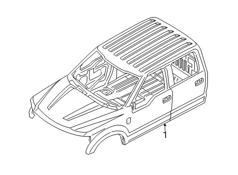 2022 Ford F-350 Super Duty CAB ASY - TRIMMED - PRIMED Diagram for LC3Z-26001B24-A