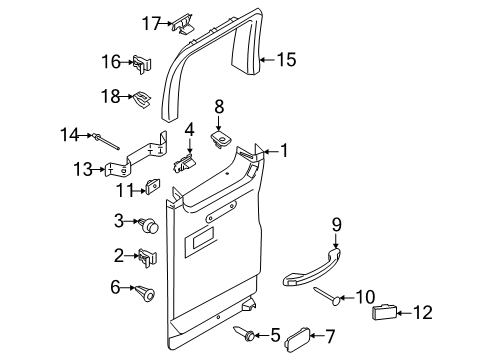 2024 Ford Transit 150 Interior Trim - Side Door Diagram 2